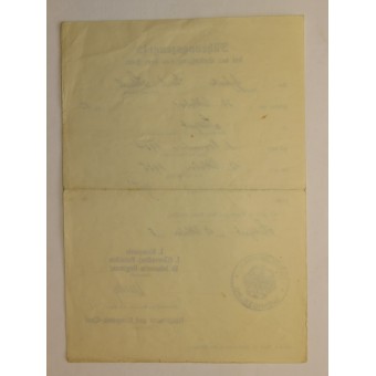 Wehrmacht demobilization certificate. 1 Komp/ I Btl. Inf.Rgt 13, 1935 year. Espenlaub militaria